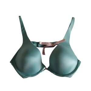Victoria's Secret Very Sexy Plunge Blue Satin Bra Womens 36B
